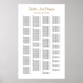 200 Simple Wedding Seating Chart Poster