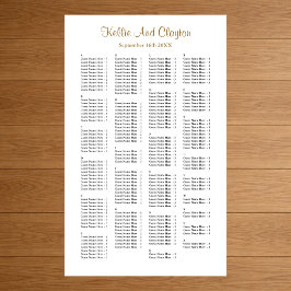 200 Simple Wedding Seating Chart Poster