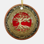 [200] Treasure Trove: Celtic Tree of Life [Gold] Keramisch Ornament (Voorkant)