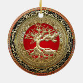 [200] Treasure Trove: Celtic Tree of Life [Gold] Keramisch Ornament (Achterkant)