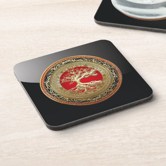 [200] Treasure Trove: Celtic Tree of Life [Gold] Onderzetter (Linkerzijde)