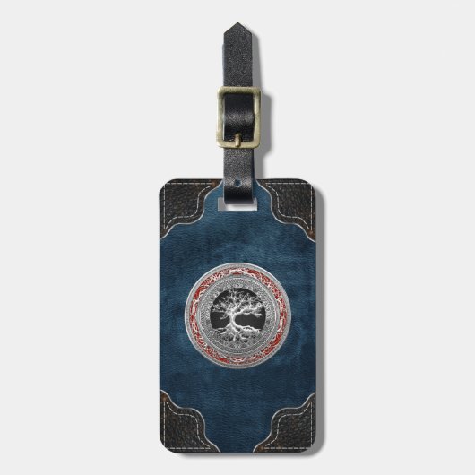 [200] Treasure Trove: Celtic Tree of Life [Silver] Bagagelabel (Voorkant verticaal)