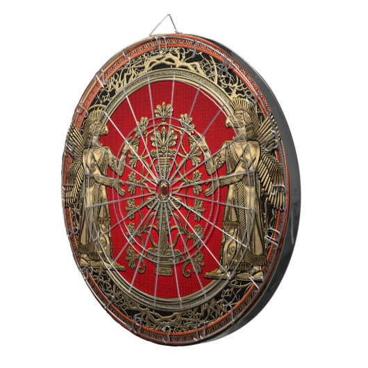 [200] Twee goudniurtas met levensboom Dartbord (Voorkant Rechts)