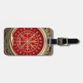 [200] Vegvisir - Viking Gold Magic Runass Bagagelabel (Voorkant horizontaal)