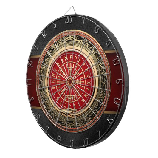 [200] Vegvisir - Viking Gold Magic Runass Dartbord (Voorkant Rechts)