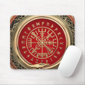 [200] Vegvisir - Viking Gold Magic Runass Muismat (Met muis)