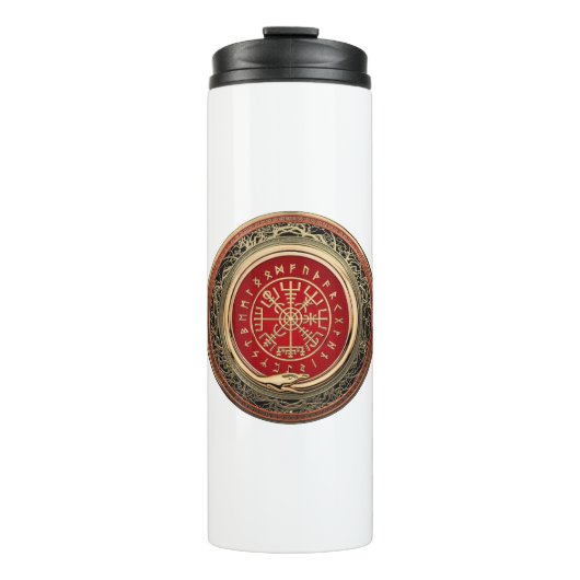 [200] Vegvisir - Viking Gold Magic Runass Thermosbeker (Voorkant)