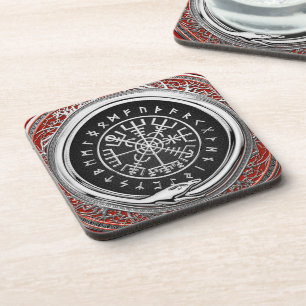 [200] Vegvisir - Viking Silver Magic Runass Bier Onderzetter
