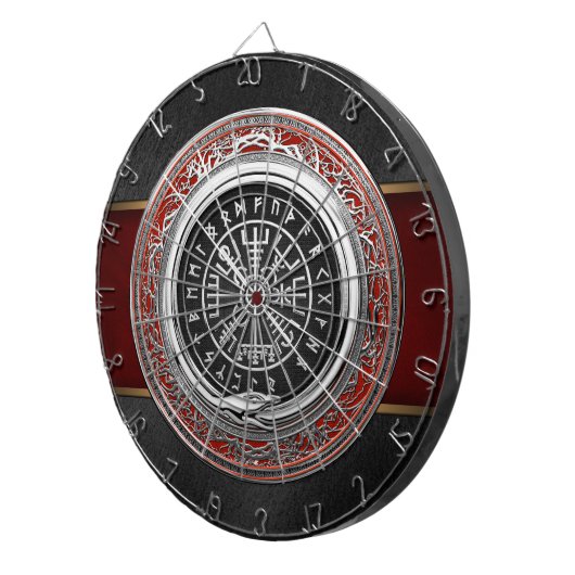 [200] Vegvisir - Viking Silver Magic Runass Dartbord (Voorkant Rechts)