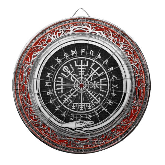 [200] Vegvisir - Viking Silver Magic Runass Dartbord (Voorkant)