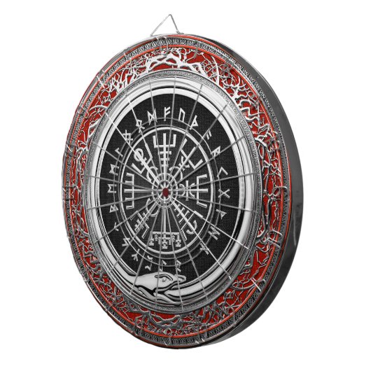 [200] Vegvisir - Viking Silver Magic Runass Dartbord (Voorkant Rechts)