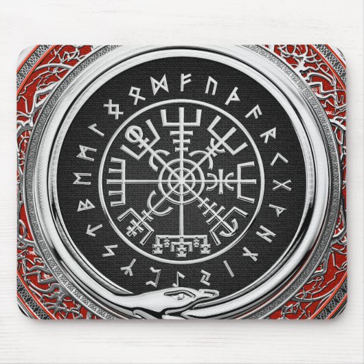 [200] Vegvisir - Viking Silver Magic Runass Muismat (Voorkant)