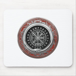 [200] Vegvisir - Viking Silver Magic Runass Muismat