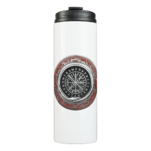 [200] Vegvisir - Viking Silver Magic Runass Thermosbeker