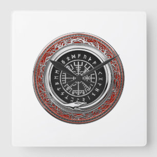 [200] Vegvisir - Viking Silver Magic Runass Vierkante Klok