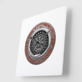 [200] Vegvisir - Viking Silver Magic Runass Vierkante Klok (Hoek)