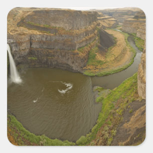 200 voet hoge Palouse Falls State Park in Vierkante Sticker