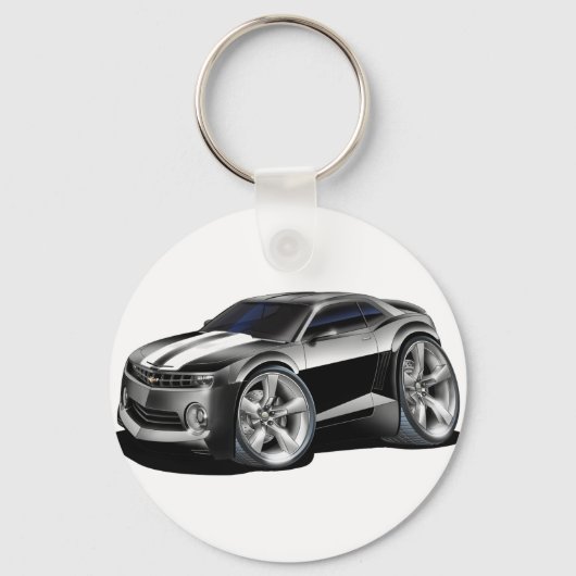 2010-11 Camaro Black-White Car Sleutelhanger (Voorkant)