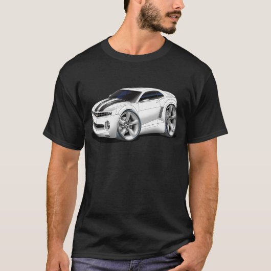 2010-11 Camaro White-Black Car T-shirt (Voorkant)