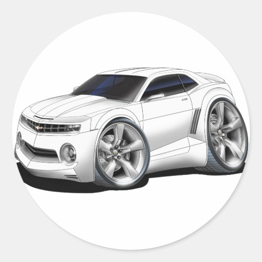2010-11 Camaro White Car Ronde Sticker (Voorkant)