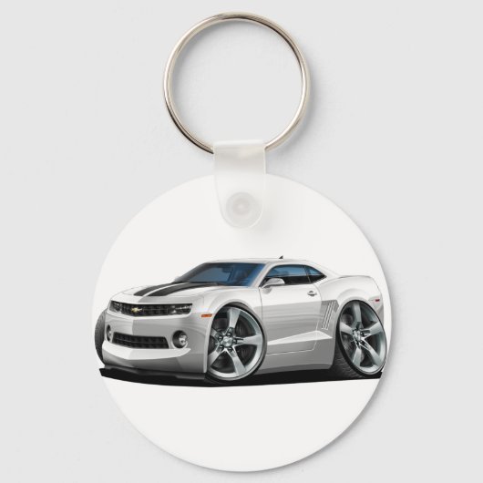 2010-12 Camaro White-Black Car Sleutelhanger (Voorkant)