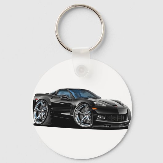 2010-12 Corvette Black Car Sleutelhanger (Voorkant)