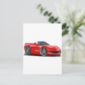 2010-12 Corvette Red Convertible Briefkaart (Staand voorkant)