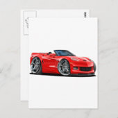 2010-12 Corvette Red Convertible Briefkaart (Voorkant / Achterkant)