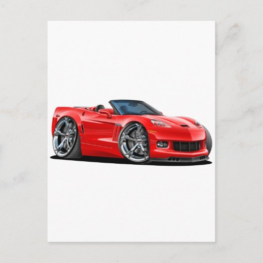 2010-12 Corvette Red Convertible Briefkaart (Voorkant)