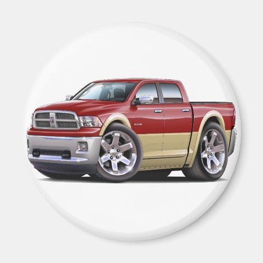 2010-12 RAM Dual Maroon-Tan Truck Magneet (Voorkant)
