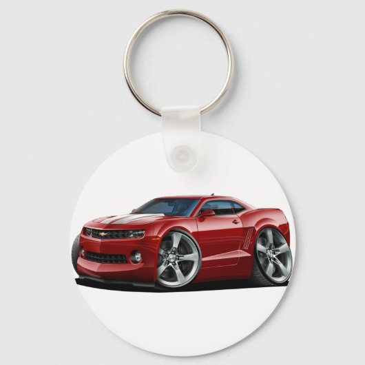 2010-2012 Camaro Maroon-White Sleutelhanger (Voorkant)