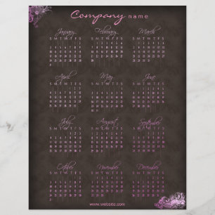 2010 Agenda bloemendesign roze bruine flyer