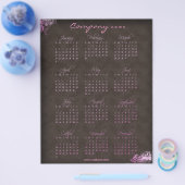 2010 Agenda bloemendesign roze bruine flyer (Enkel)