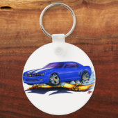 2010 Camaro Blue-White Car Sleutelhanger (Voorkant)
