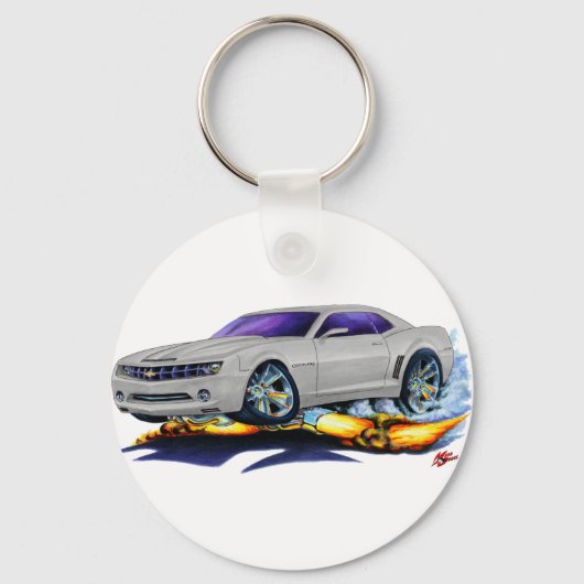 2010 Camaro Silver Car Sleutelhanger (Voorkant)