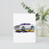2010 Camaro White-Black Car Briefkaart (Staand voorkant)