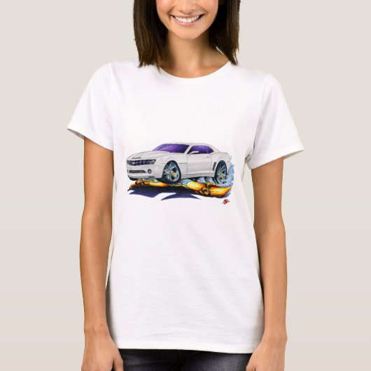 2010 Camaro White Car T-shirt (Voorkant)