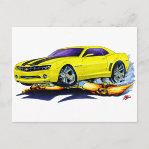 2010 Camaro Yellow-Black Car Briefkaart