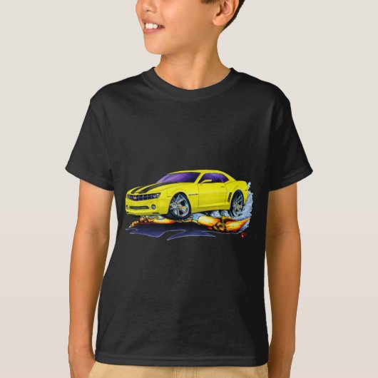 2010 Camaro Yellow-Black Car T-shirt (Voorkant)