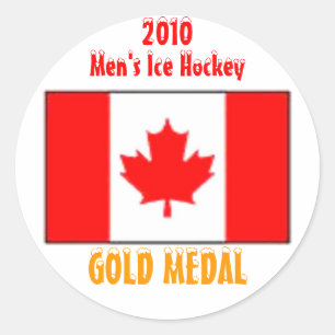 2010 Canada Mannen Ice Hockey - Gold Medal Ronde Sticker
