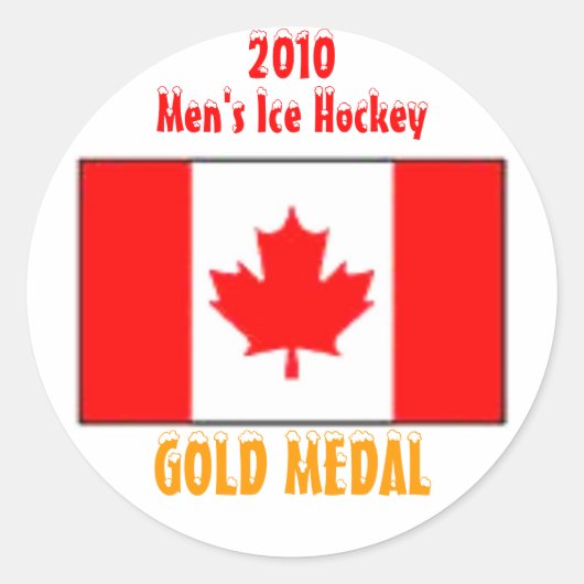 2010 Canada Mannen Ice Hockey - Gold Ronde Sticker (Voorkant)