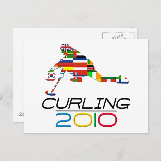 2010: Curling Briefkaart (Voorkant / Achterkant)
