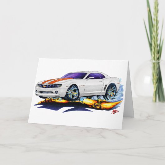 2010 de Auto van het wit-Sinaasappel Camaro Kaart (Voorkant)