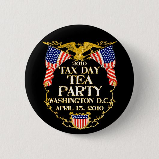 2010 Fiscale dag Tea Party Ronde Button 5,7 Cm (Voorkant)