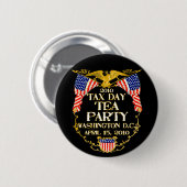 2010 Fiscale dag Tea Party Ronde Button 5,7 Cm (Voorkant /achterkant)