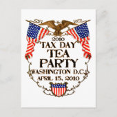 2010 Fiscale dag Tea Party Uitnodiging Briefkaart (Voorkant)