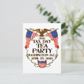 2010 Fiscale dag Tea Party Uitnodiging Briefkaart (Staand voorkant)