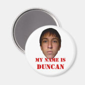 2010 Koelkastmagneet, Mijn naam is Duncan Magneet (Voorkant / Achterkant)