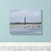 2010 Ponce Inlet vuurtoren, Florida Canvas Afdruk (Insitu (Houten vloer))