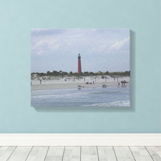 2010 Ponce Inlet vuurtoren, Florida Canvas Afdruk (Insitu (Houten vloer))